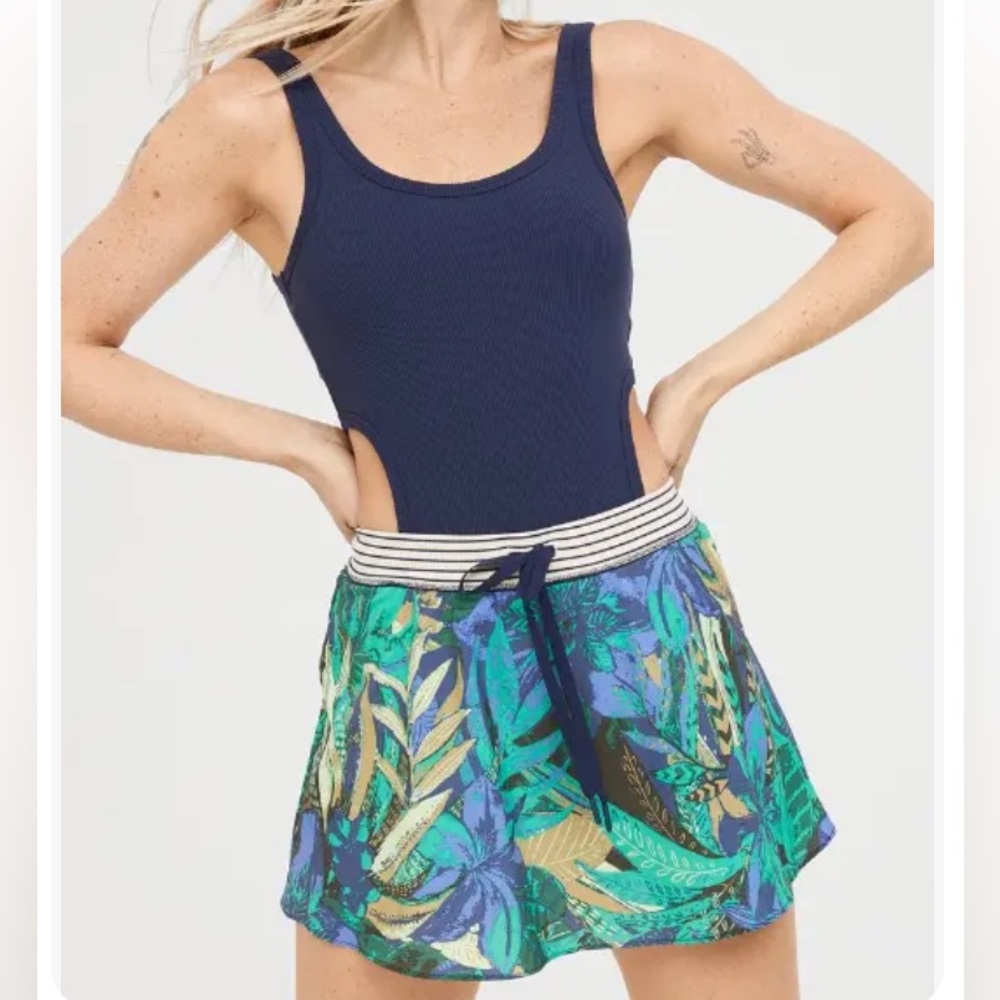 ❤️Offline By Aerie Ribbed Cut Out Romper Dress Tennis Skort Dress Swimsuit M